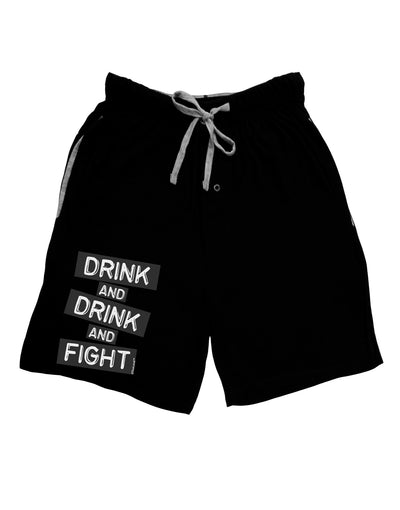 Drink and Drink and Fight Adult Lounge Shorts-Lounge Shorts-TooLoud-Black-Small-Davson Sales