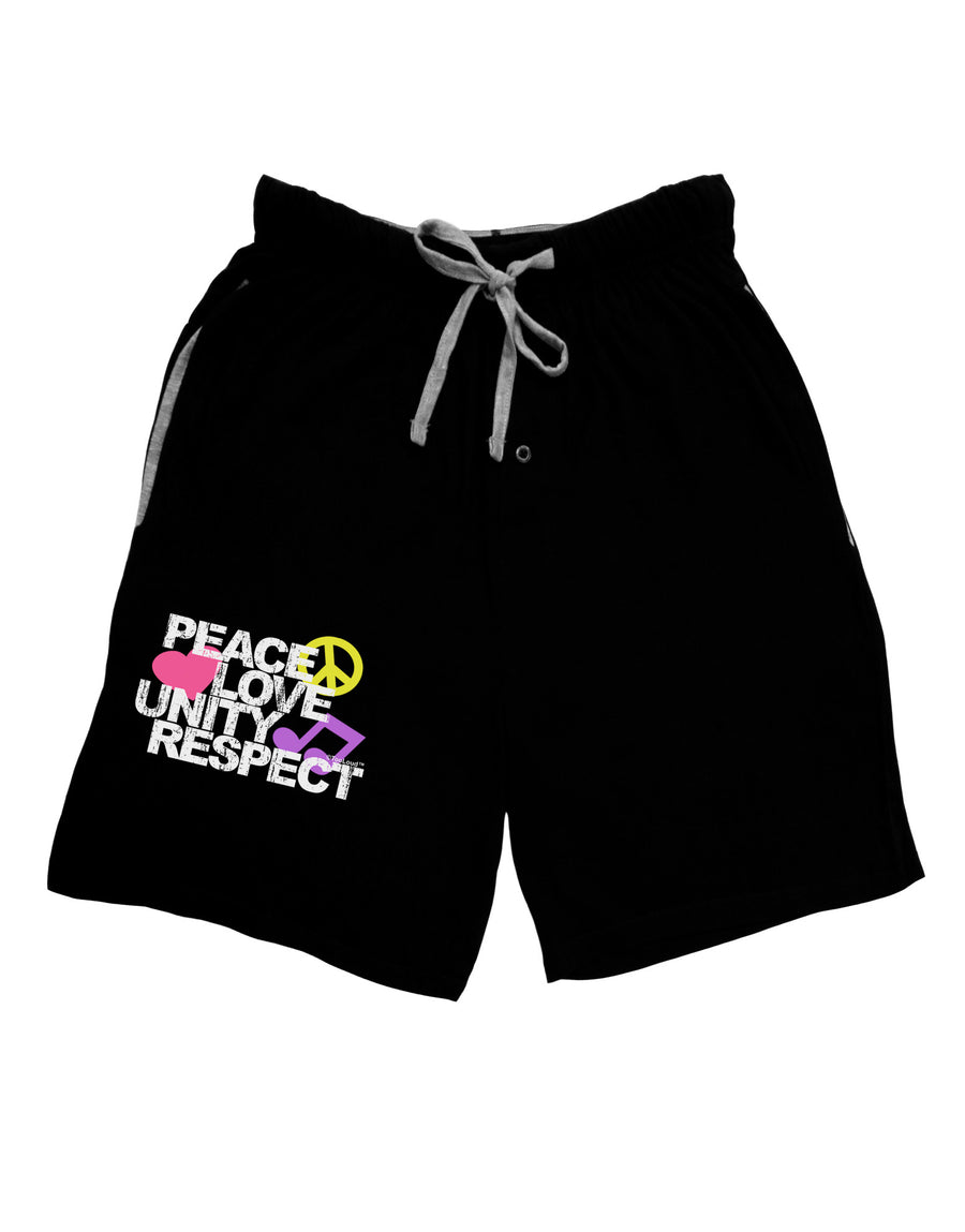 PLUR Distressed Text Relaxed Adult Lounge Shorts-Lounge Shorts-TooLoud-Black-Small-Davson Sales