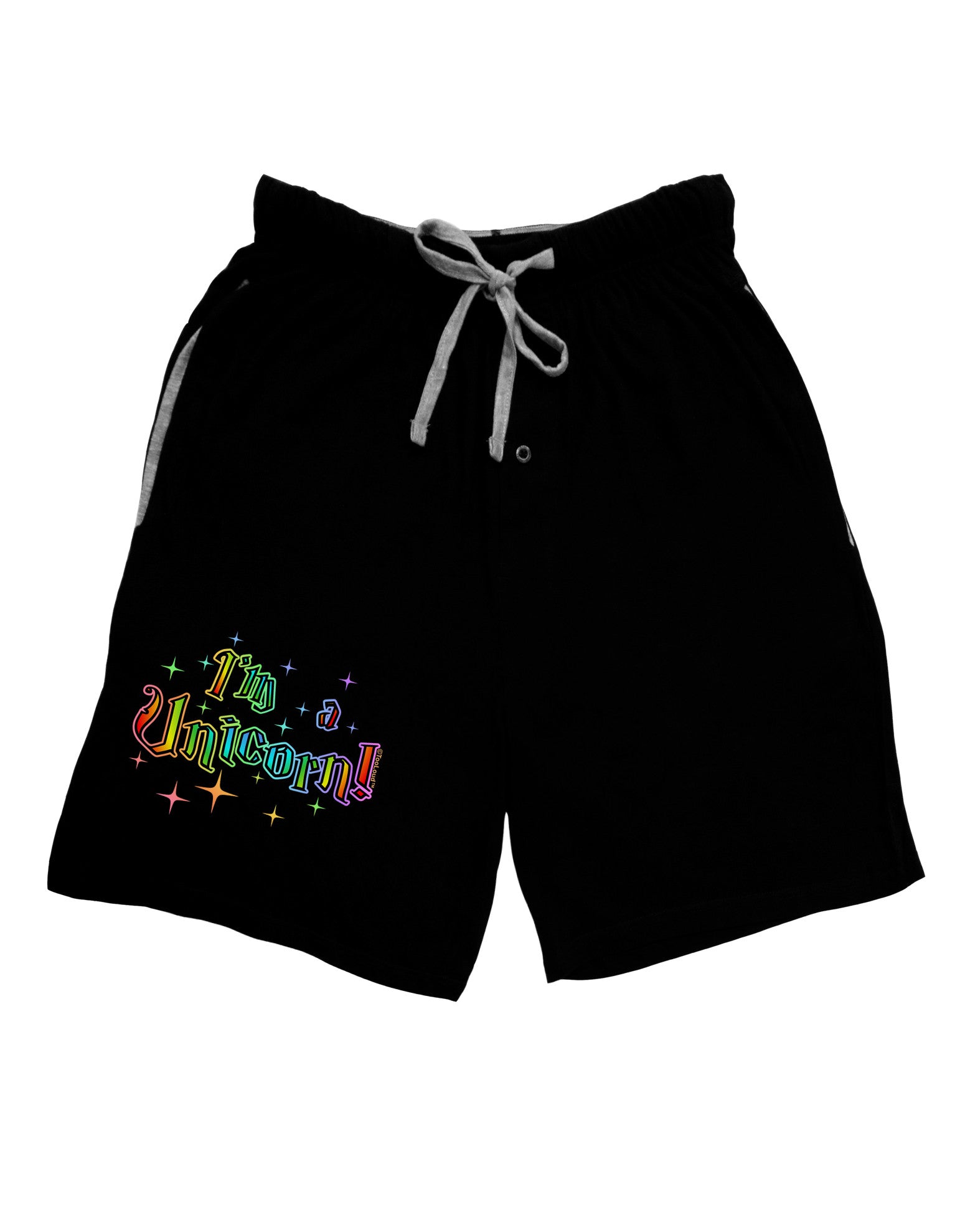 I'm a Unicorn Text Adult Lounge Shorts-Lounge Shorts-TooLoud-Black-Small-Davson Sales