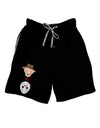 Scary Face Versus Scary Face - Halloween Adult Lounge Shorts - Red or Black-Lounge Shorts-TooLoud-Black-Small-Davson Sales