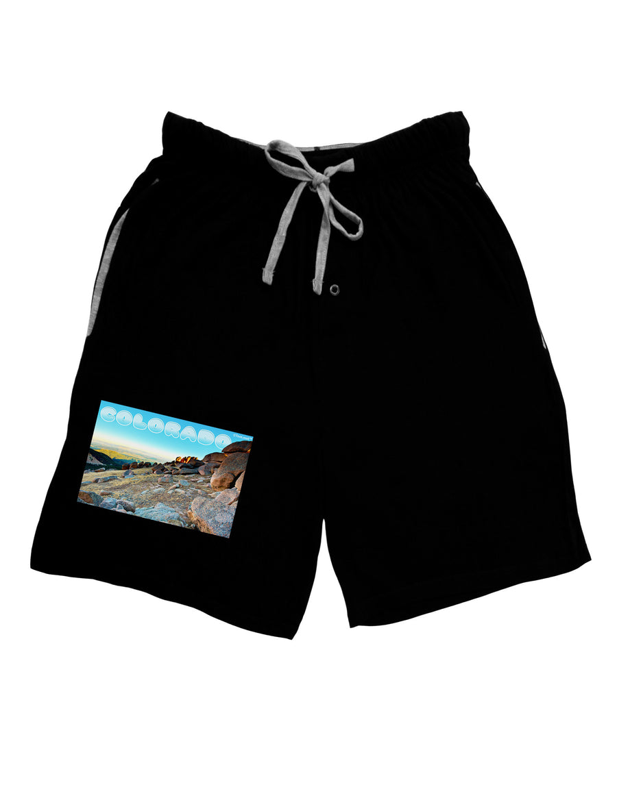 CO Rockies View with Text Adult Lounge Shorts-Lounge Shorts-TooLoud-Red-Small-Davson Sales