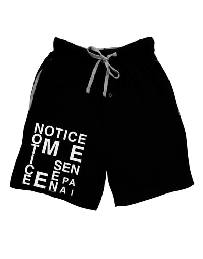 Notice Me Senpai Artistic Text Adult Lounge Shorts-Lounge Shorts-TooLoud-Black-Small-Davson Sales