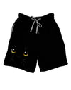 TooLoud Yellow Amber-Eyed Cute Cat Face Adult Lounge Shorts-Lounge Shorts-TooLoud-Black-Small-Davson Sales