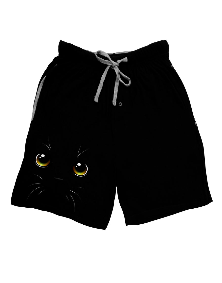 TooLoud Yellow Amber-Eyed Cute Cat Face Adult Lounge Shorts-Lounge Shorts-TooLoud-Red-Small-Davson Sales