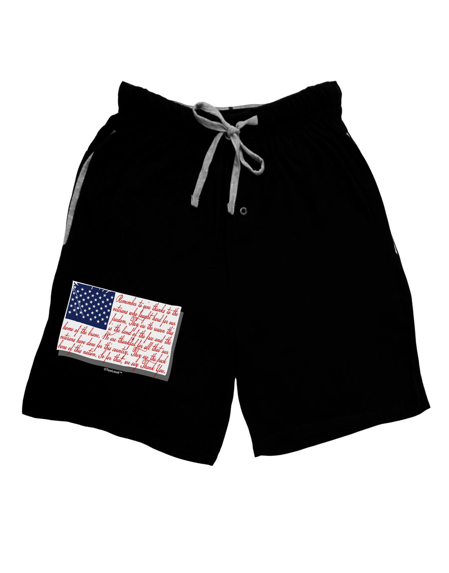 Veterans Scripted Flag Relaxed Adult Lounge Shorts-Lounge Shorts-TooLoud-Red-Small-Davson Sales