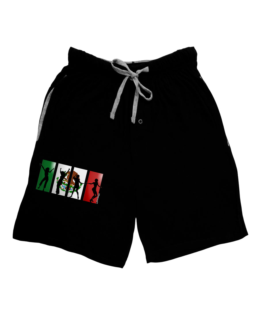 Mexican Flag - Dancing Silhouettes Adult Lounge Shorts by TooLoud-Lounge Shorts-TooLoud-Black-Small-Davson Sales