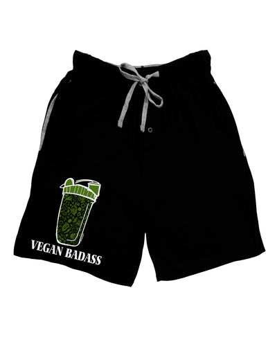 Vegan Badass Bottle Print Dark Adult Lounge Shorts-Lounge Shorts-TooLoud-Black-Small-Davson Sales