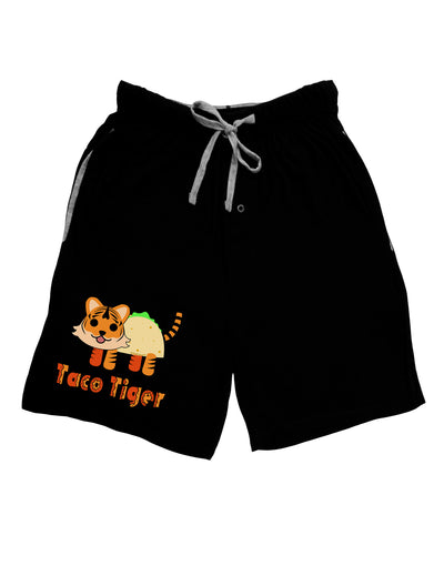 Cute Taco Tiger Text Adult Lounge Shorts-Lounge Shorts-TooLoud-Black-Small-Davson Sales