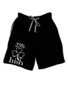 25 Percent Irish - St Patricks Day Adult Lounge Shorts - Red or Black by TooLoud-Lounge Shorts-TooLoud-Black-Small-Davson Sales
