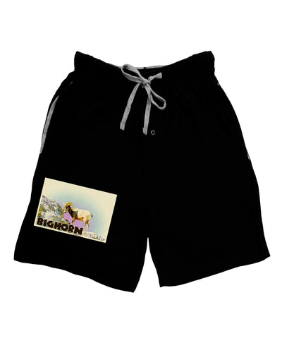 Bighorn Ram WatercolorText Adult Lounge Shorts-Lounge Shorts-TooLoud-Black-Small-Davson Sales