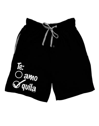 Tequila Checkmark Design Adult Lounge Shorts - Red or Black by TooLoud-Lounge Shorts-TooLoud-Black-Small-Davson Sales