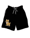Kawaii Standing Puppy Adult Lounge Shorts-Lounge Shorts-TooLoud-Black-Small-Davson Sales