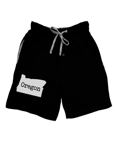 Oregon - United States Shape Adult Lounge Shorts - Red or Black by TooLoud-Lounge Shorts-TooLoud-Black-Small-Davson Sales
