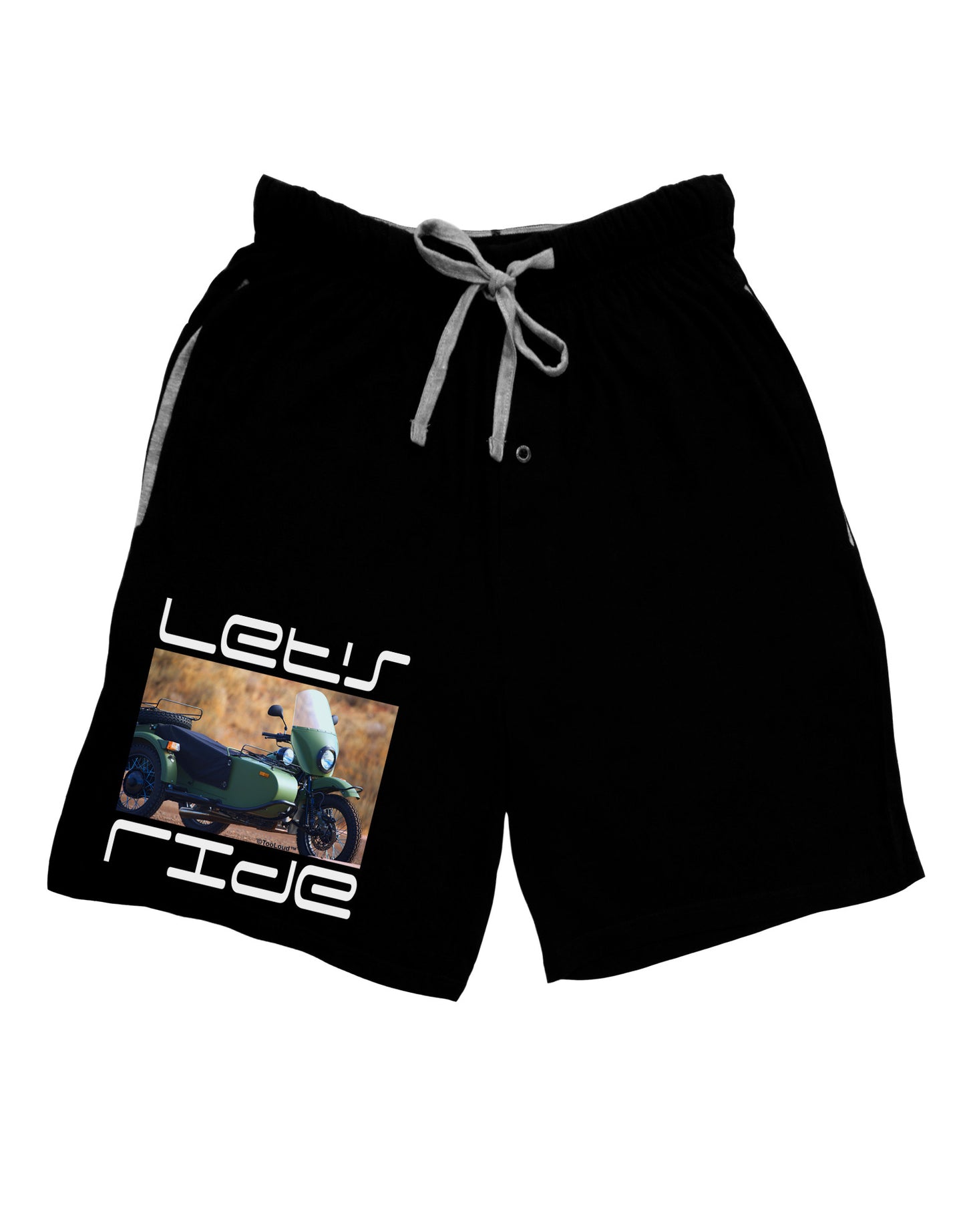 Lets Ride Sidecar Motorcycle Adult Lounge Shorts-Lounge Shorts-TooLoud-Black-Small-Davson Sales