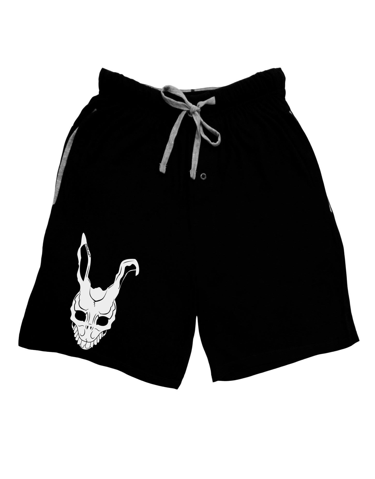 Scary Face Bunny White Adult Lounge Shorts-Lounge Shorts-TooLoud-Black-Small-Davson Sales