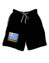 Uruguay Flag Dark Adult Lounge Shorts-Lounge Shorts-TooLoud-Black-Small-Davson Sales