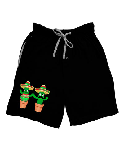 Fiesta Cactus Couple Adult Lounge Shorts-Lounge Shorts-TooLoud-Black-Small-Davson Sales