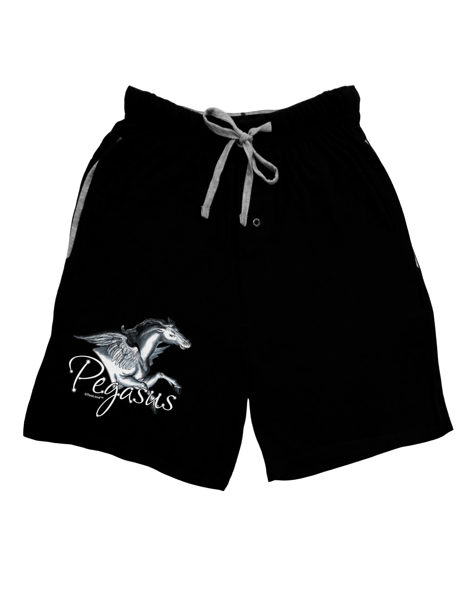 Pegasus Color Illustration Adult Lounge Shorts-Lounge Shorts-TooLoud-Black-Small-Davson Sales