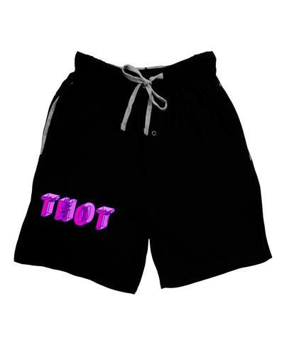 THOT Artistic Text Adult Lounge Shorts-Lounge Shorts-TooLoud-Black-Small-Davson Sales