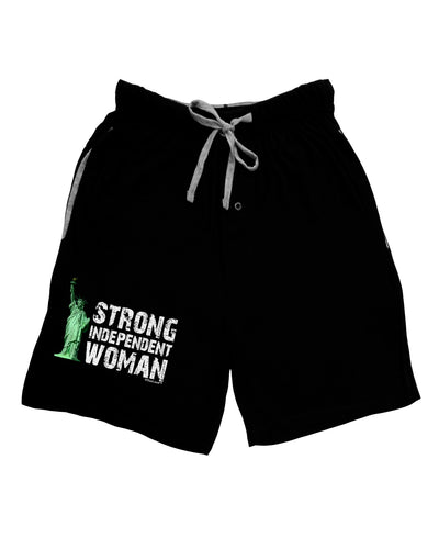 Statue of Liberty Strong Woman Dark Adult Lounge Shorts-Lounge Shorts-TooLoud-Black-Small-Davson Sales