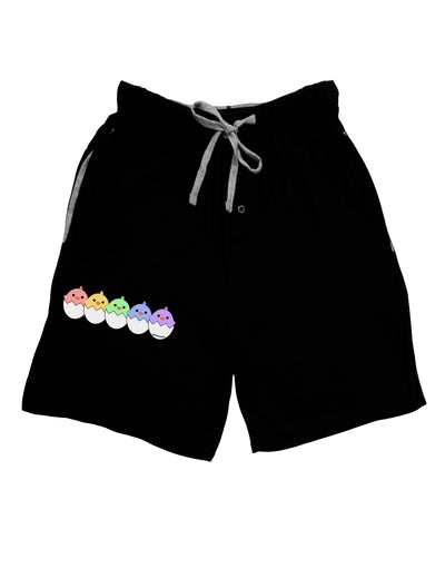 Cute Hatching Chicks Group #2 Adult Lounge Shorts - Red or Black by TooLoud-Lounge Shorts-TooLoud-Black-Small-Davson Sales