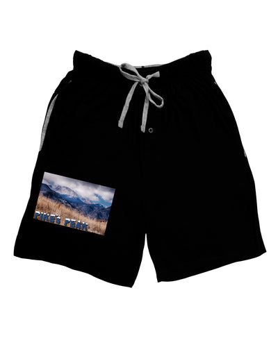 Pikes Peak CO Mountains Text Adult Lounge Shorts by TooLoud-Lounge Shorts-TooLoud-Black-Small-Davson Sales