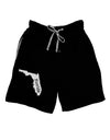 Florida - United States Shape Adult Lounge Shorts - Red or Black by TooLoud-Lounge Shorts-TooLoud-Black-Small-Davson Sales