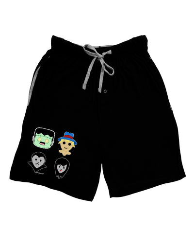 Cute Pixel Monsters Adult Lounge Shorts-Lounge Shorts-TooLoud-Black-Small-Davson Sales