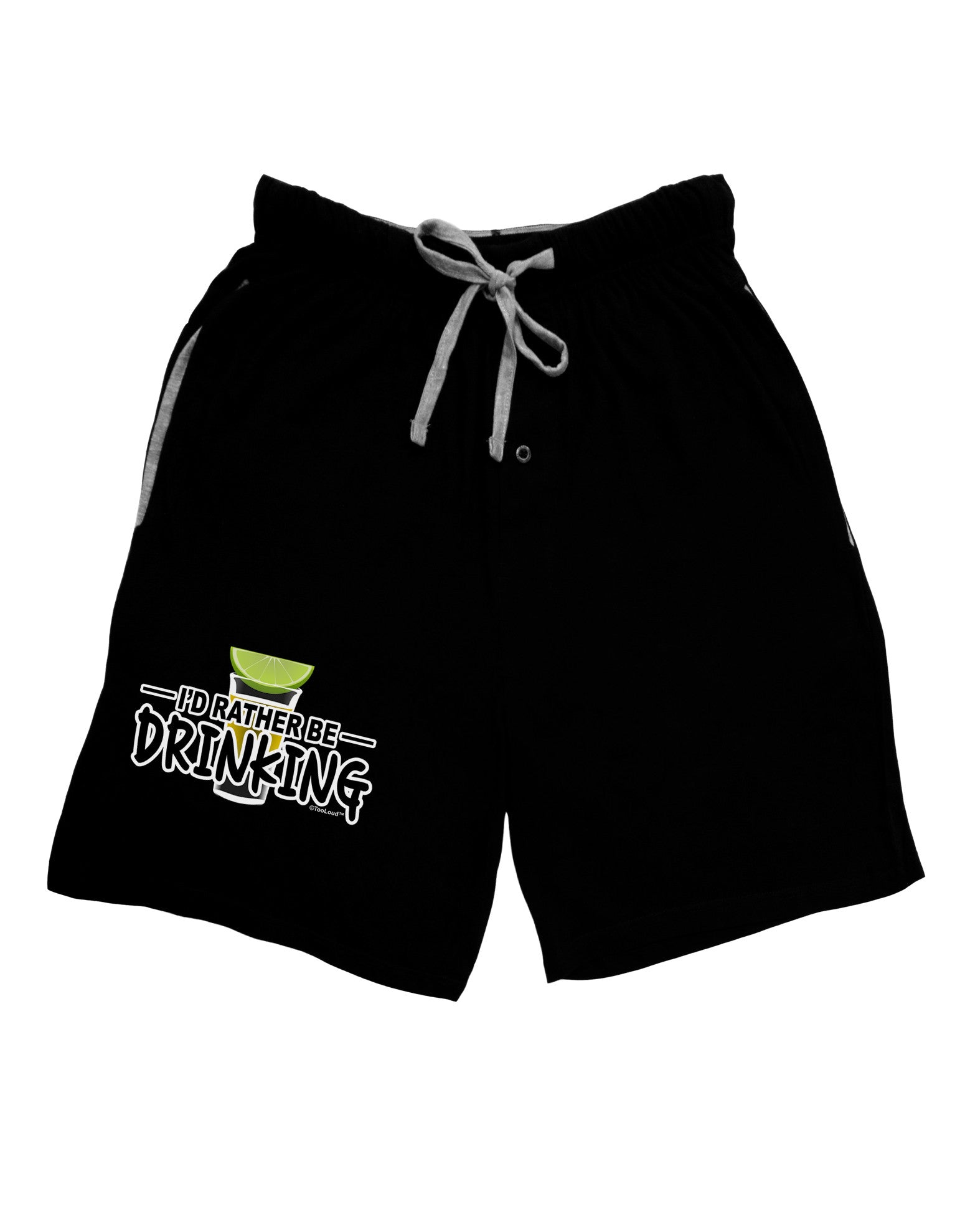 I'd Rather Be Drinking Adult Lounge Shorts-Lounge Shorts-TooLoud-Black-Small-Davson Sales