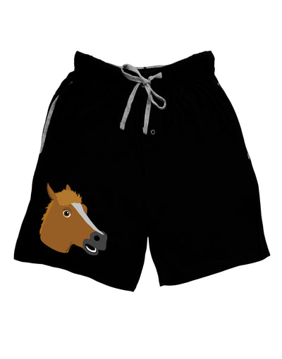 Silly Cartoon Horse Head Adult Lounge Shorts-Lounge Shorts-TooLoud-Black-Small-Davson Sales