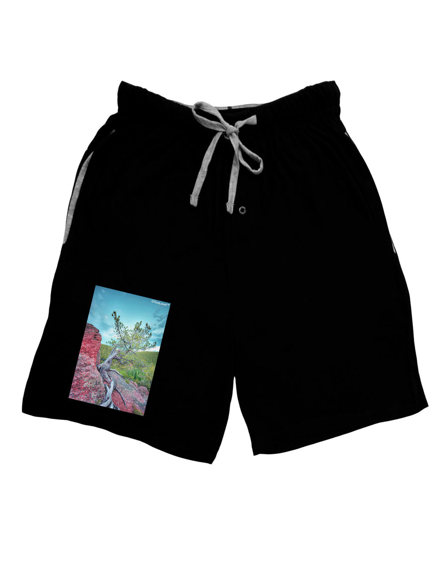 CO Cliffside Tree Relaxed Adult Lounge Shorts-Lounge Shorts-TooLoud-Red-Small-Davson Sales