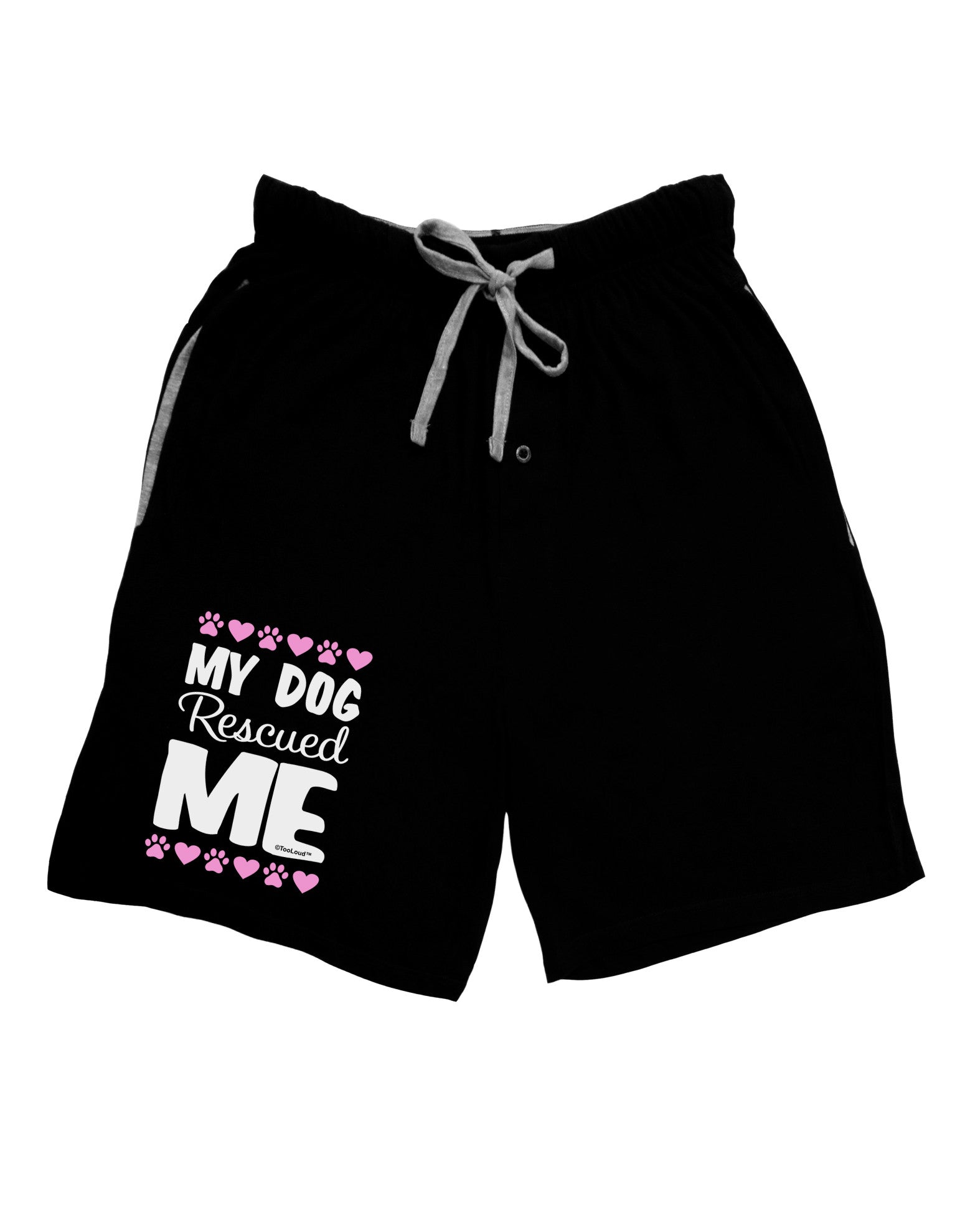 My Dog Rescued Me Adult Lounge Shorts-Lounge Shorts-TooLoud-Black-Small-Davson Sales