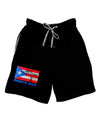 Distressed Puerto Rico Flag Adult Lounge Shorts-Lounge Shorts-TooLoud-Black-Small-Davson Sales
