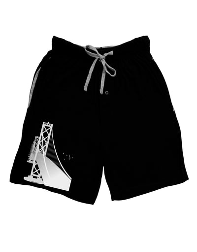 San Francisco Bay Bridge Adult Lounge Shorts-Lounge Shorts-TooLoud-Black-Small-Davson Sales