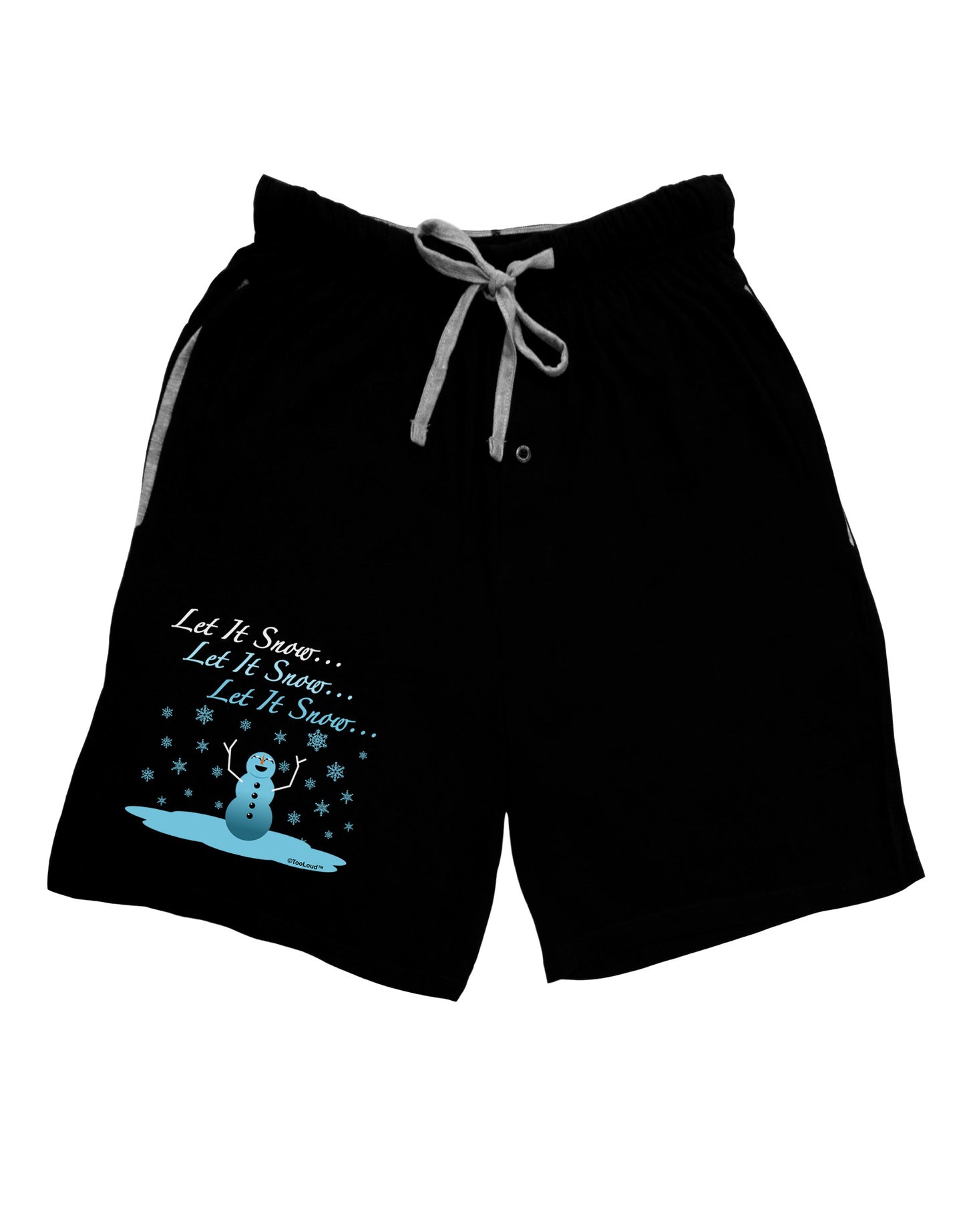 Let It Snow Happy Snowman Relaxed Adult Lounge Shorts-Lounge Shorts-TooLoud-Black-Small-Davson Sales