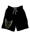 Mardi Gras Beads Necklaces Adult Lounge Shorts - Red or Black-Lounge Shorts-TooLoud-Black-Small-Davson Sales