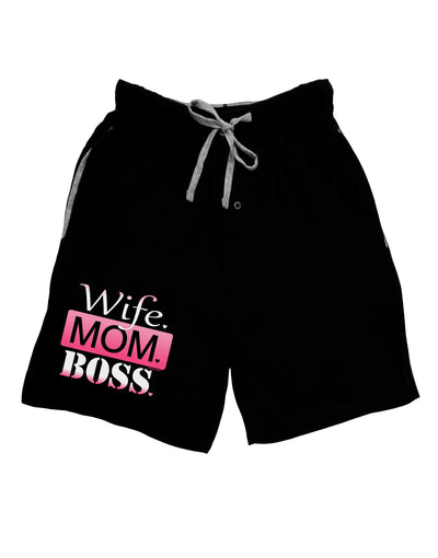 Wife Mom Boss Adult Lounge Shorts-Lounge Shorts-TooLoud-Black-Small-Davson Sales