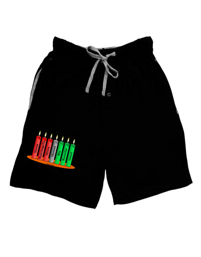 Kwanzaa Candles 7 Principles Adult Lounge Shorts-Lounge Shorts-TooLoud-Black-Small-Davson Sales