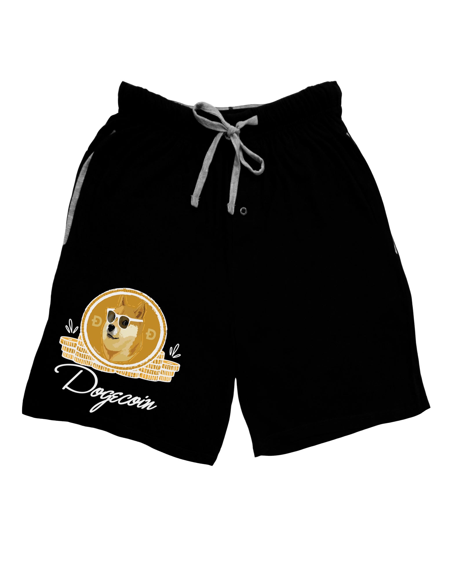 Doge Coins Dark Adult Lounge Shorts-Lounge Shorts-TooLoud-Black-Small-Davson Sales