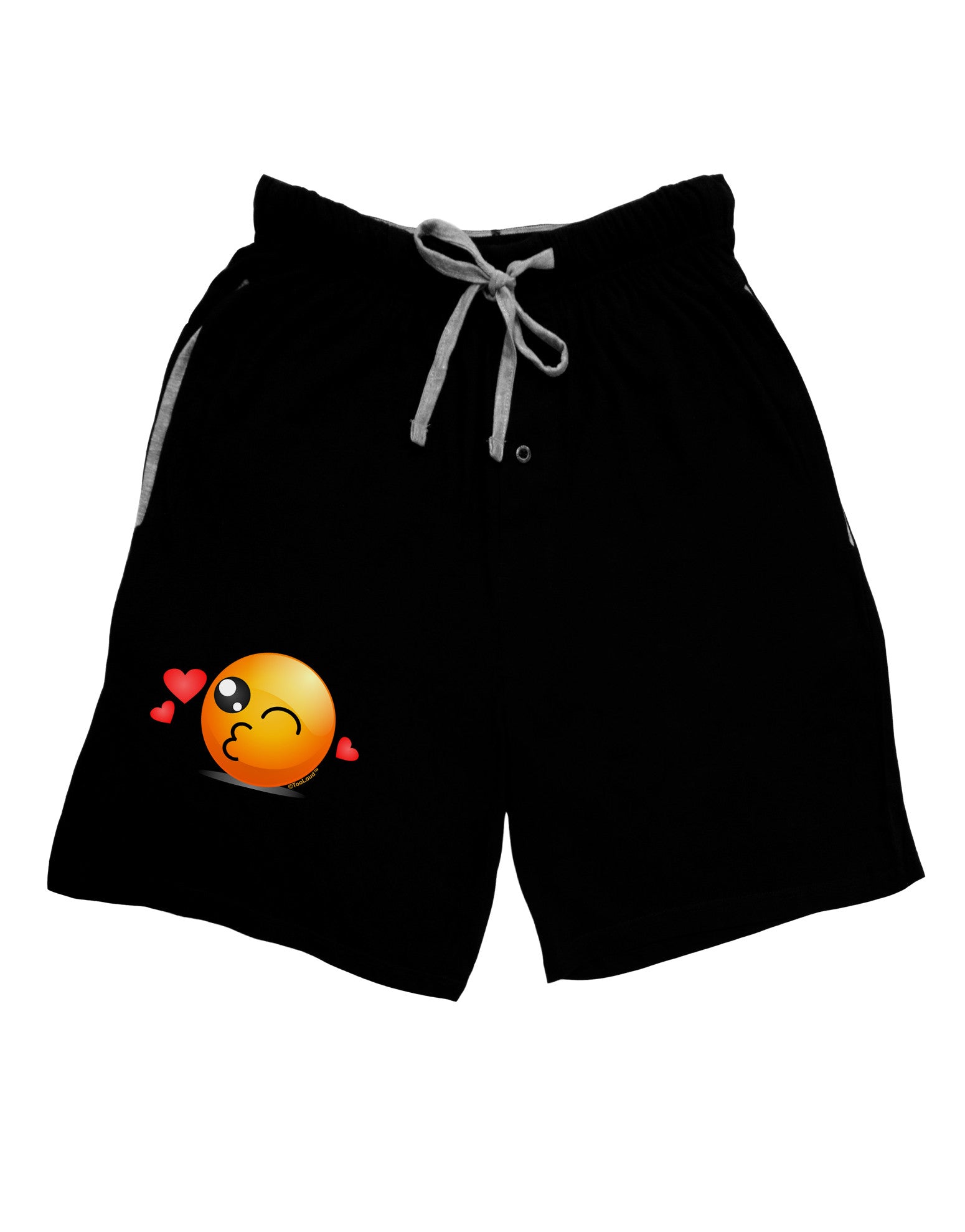 Kissy Face Emoji Adult Lounge Shorts-Lounge Shorts-TooLoud-Black-Small-Davson Sales