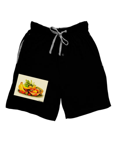 Watercolor Fruit Bowl 2 Adult Lounge Shorts-Lounge Shorts-TooLoud-Black-Small-Davson Sales