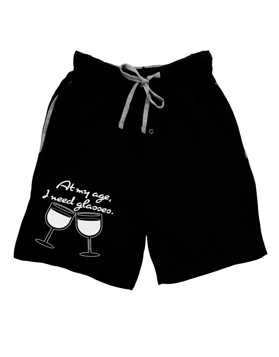 At My Age I Need Glasses - Wine Adult Lounge Shorts - Red or Black by TooLoud-Lounge Shorts-TooLoud-Red-Small-Davson Sales
