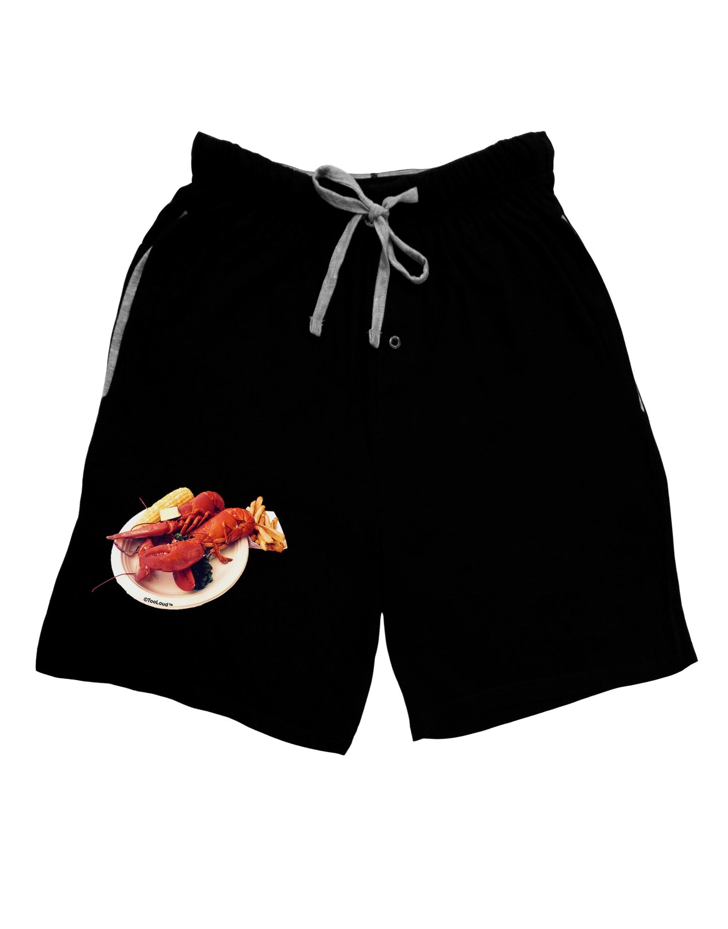 Lobster Plate Adult Lounge Shorts-Lounge Shorts-TooLoud-Black-Small-Davson Sales