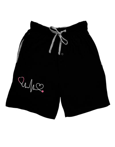 Stethoscope Heartbeat Adult Lounge Shorts-Lounge Shorts-TooLoud-Black-Small-Davson Sales