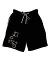 Tophat Mustache Pipe and Monocle Adult Lounge Shorts - Red or Black-Lounge Shorts-TooLoud-Black-Small-Davson Sales