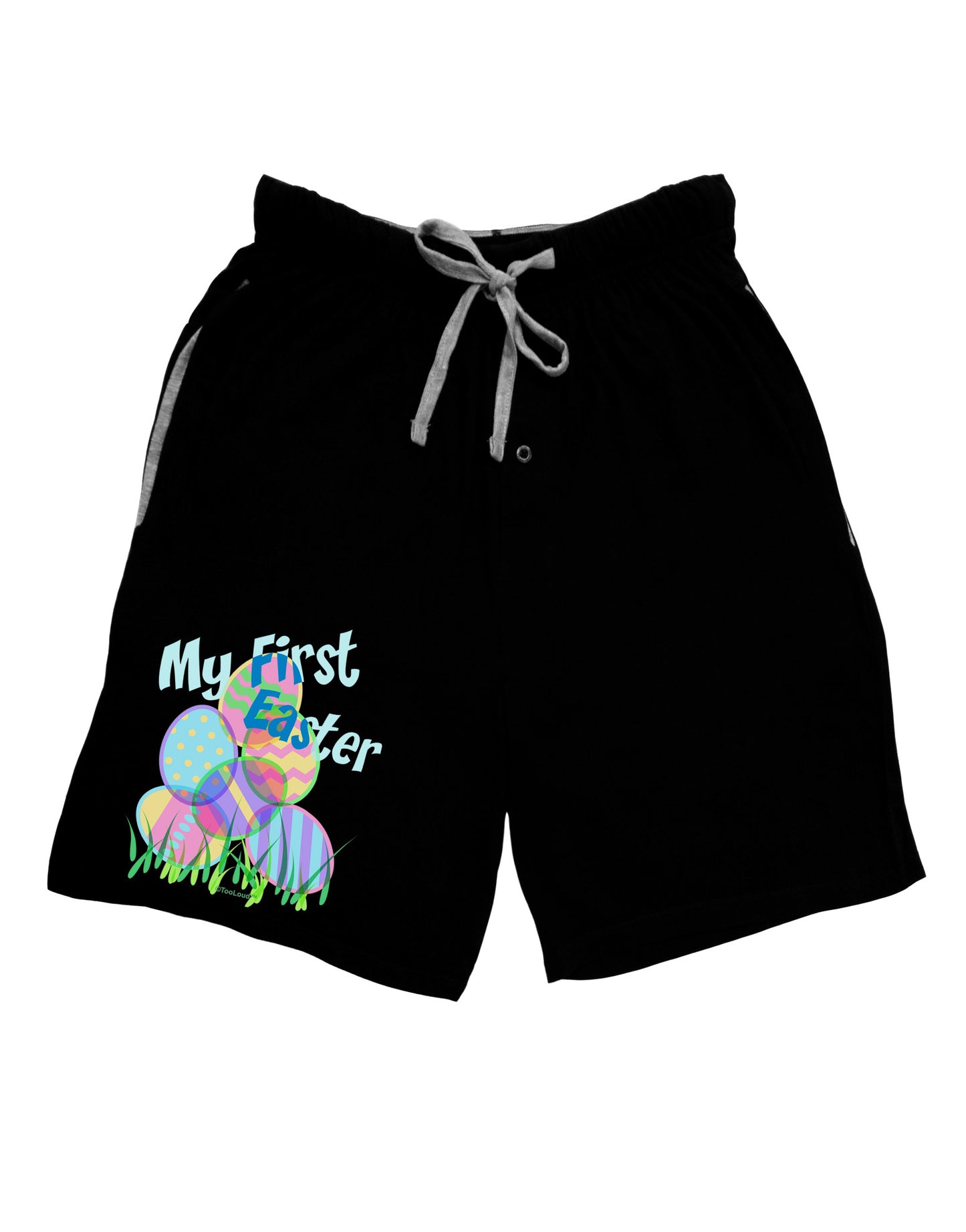 My First Easter Gel Look Print Adult Lounge Shorts-Lounge Shorts-TooLoud-Black-Small-Davson Sales