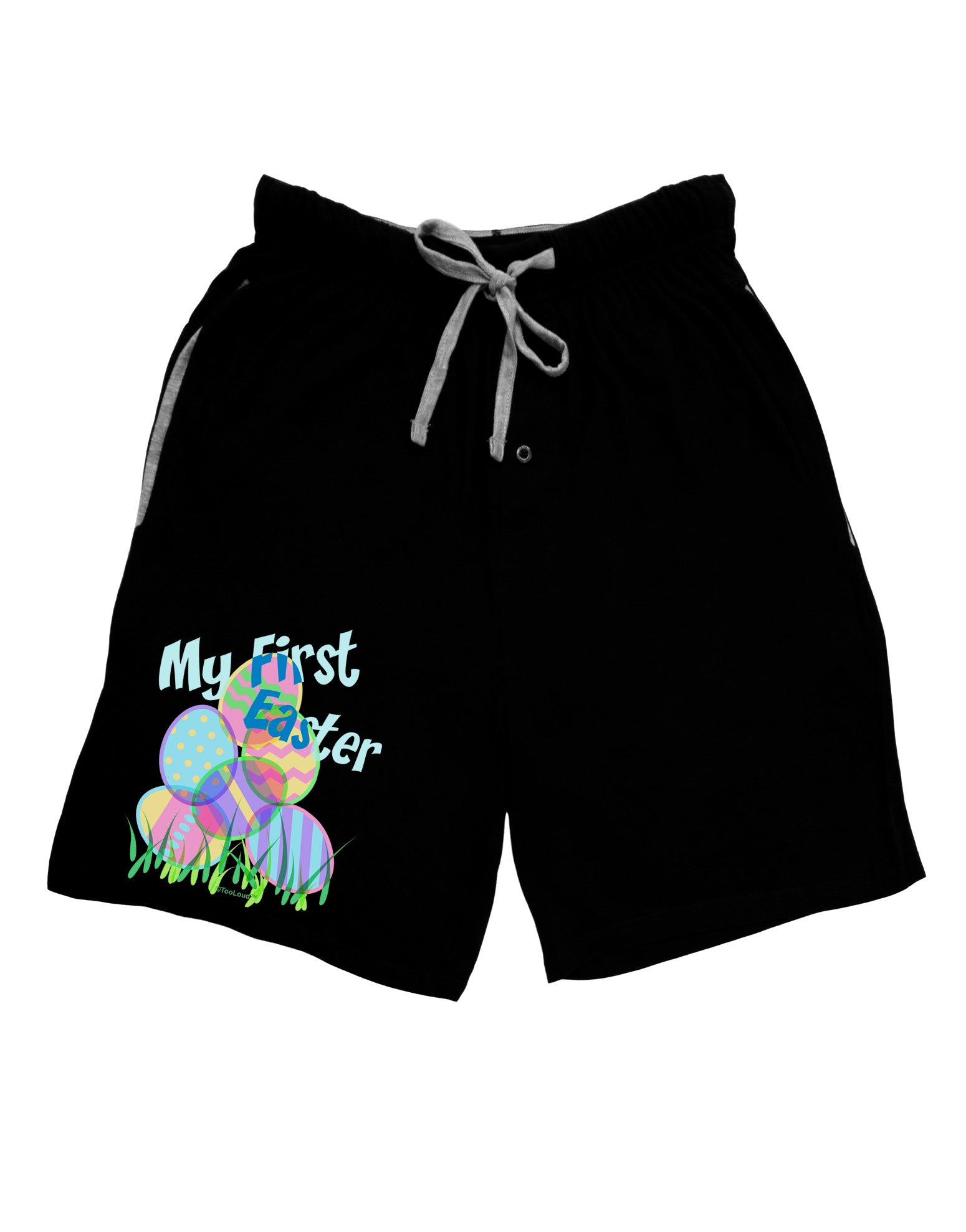 My First Easter Gel Look Print Adult Lounge Shorts-Lounge Shorts-TooLoud-Black-Small-Davson Sales