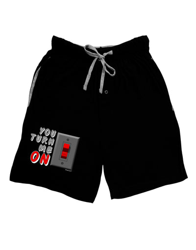 TooLoud You Turn Me On Switch Adult Lounge Shorts-Lounge Shorts-TooLoud-Black-Small-Davson Sales