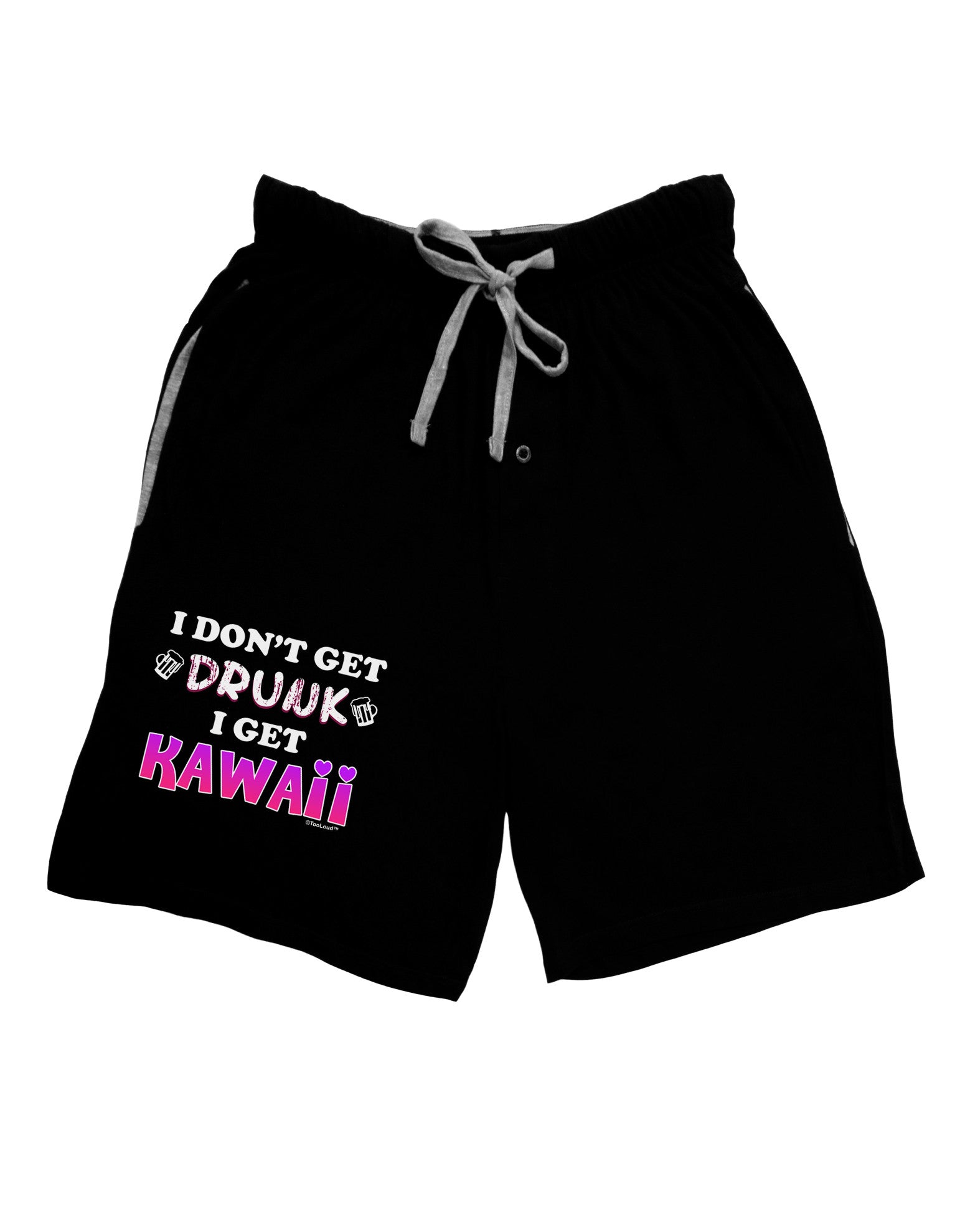 I Don't Get Drunk - Kawaii Adult Lounge Shorts-Lounge Shorts-TooLoud-Black-Small-Davson Sales