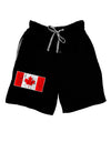 Distressed Canadian Flag Maple Leaf Adult Lounge Shorts - Black- 2XL-Lounge Shorts-TooLoud-Davson Sales